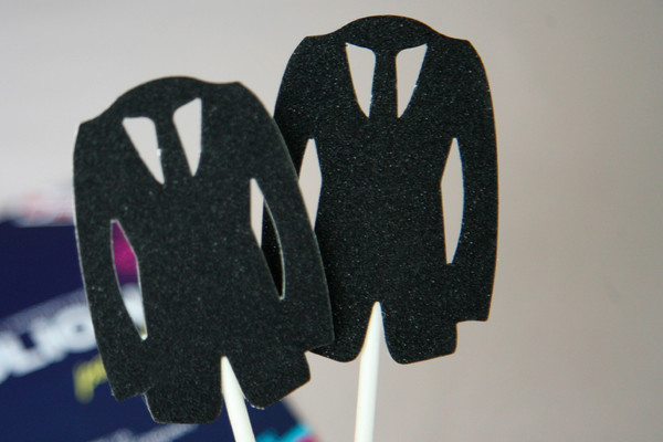 LGBT Pride Two Black dress Wedding cake topper
