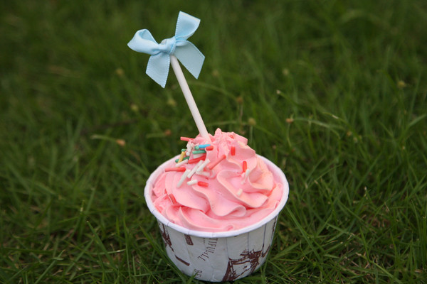 Blue bowknot cup cake sticks great for baby shower and wedding party
