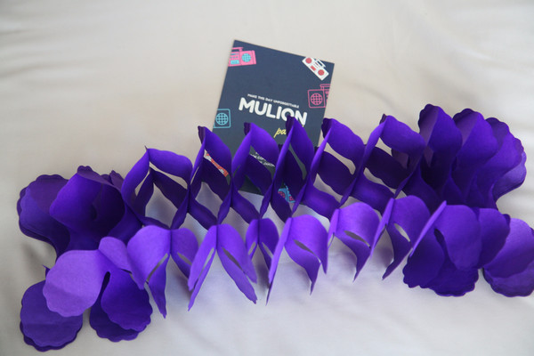 Purple 4 leaf tissue garland great for birthday party, baby shower,and Christmas party