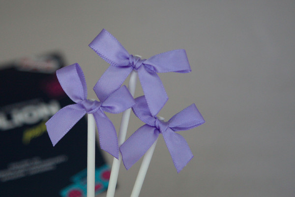 Purple bowknot cup cake sticks great for baby shower and wedding party